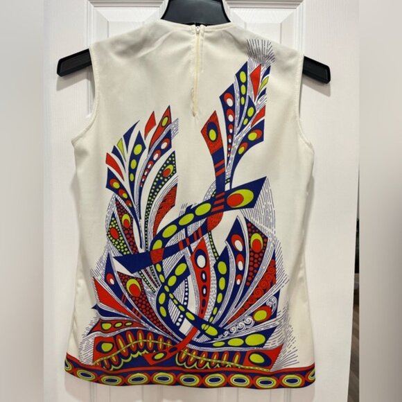 Vintage R.P. Knitting Sleeveless Geometric Tunic Top Size M Retro Chic Indie - Picture 2 of 6